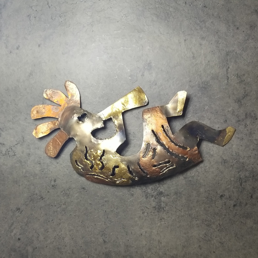 Unique metal piece for wall display. Copper, gold, gun metal colours
